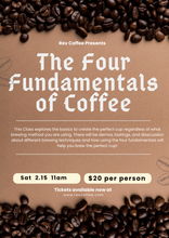 Load image into Gallery viewer, Sean&#39;s Coffee Class - The 4 Fundamentals of Coffee - February 15th
